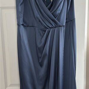 Revelry Blair Satin Maxi Dress - Indie Blue